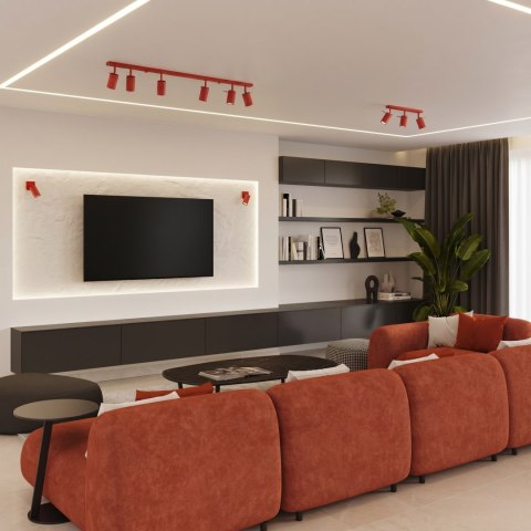 Plafon RING 6L czerwony