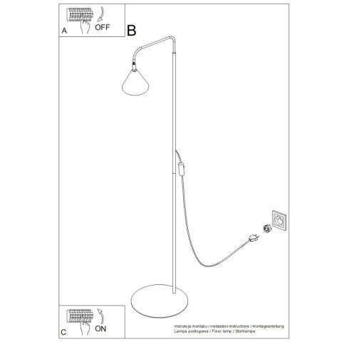 Lampa podłogowa NOX ochra czerwona