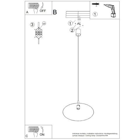 Lampa wisząca NOX 40 biała