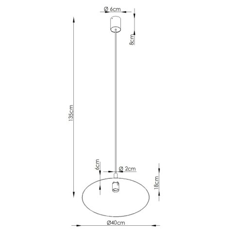 Lampa wisząca NOX 40 ochra czerwona
