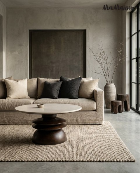 STOLIK KAWOWY ANIMA, ŁAWA, OKRĄGŁY, BIAŁY MARMUR, LOFT, 80 CM, DO SALONU