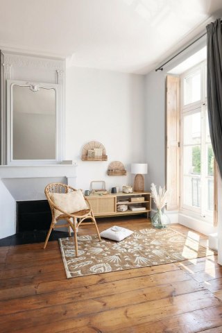 SZAFKA RTV DREWNIANA SOLANO, BOHO, RATTAN, 140 CM, POD TELEWIZOR, SALON