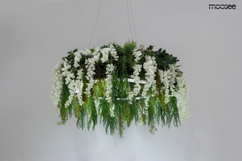 LAMPA WISZĄCA FIORITO MOOSEE, LED, Z ROŚLINAMI, PILOT, CZARNY RING, DESIGN