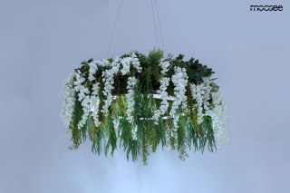 LAMPA WISZĄCA FIORITO MOOSEE, LED, ROŚLINY, KWIATY, PILOT, RING, 80 CM