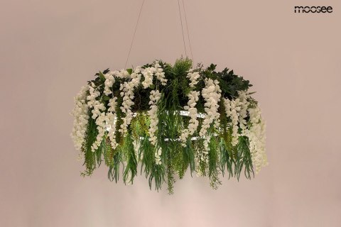 LAMPA WISZĄCA FIORITO MOOSEE, LED, ROŚLINY, KWIATY, PILOT, RING, 80 CM