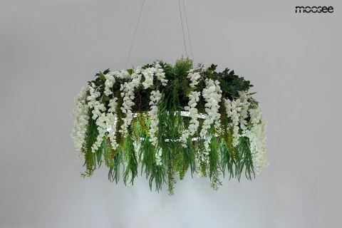 LAMPA WISZĄCA FIORITO MOOSEE, LED, ROŚLINY, KWIATY, PILOT, RING, 80 CM