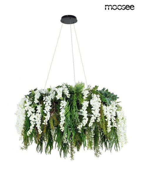 LAMPA WISZĄCA FIORITO MOOSEE, LED, ROŚLINY, KWIATY, PILOT, RING, 80 CM