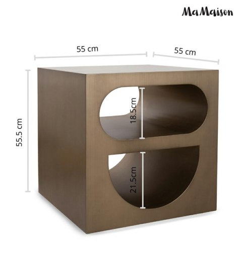 STOLIK KAWOWY LAWA AUREO, ZŁOTY, DO SALONU, LOFT, SZCZOTKOWANY, 55 CM