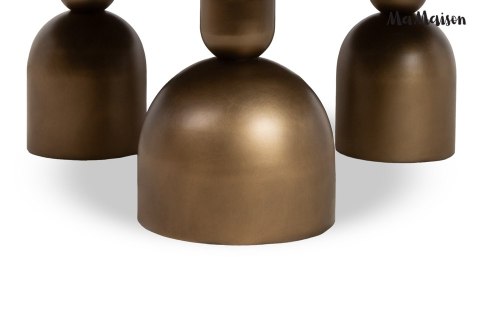 STOLIK KAWOWY, ŁAWA LUCENTE, OKRĄGŁY, CZARNY, ZŁOTY, DO SALONU, LOFT, 115CM