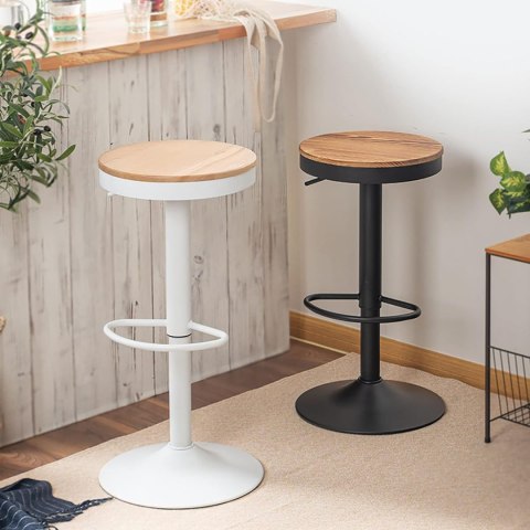 HOKER PIVOT, STOŁEK BAROWY REGULOWANY, LOFT, DO KUCHNI, WYSPY, DREWNO