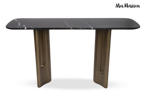 KONSOLA LUSSUOSO, STÓŁ, CZARNY, 150 CM, LOFT, DO SALONU, STOLIK, ZŁOTA