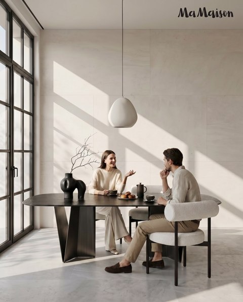 STÓŁ JADALNIANY SAHARA 240 CM, CZARNY, SZKŁO HARTOWANE, NOWOCZESNY, LOFT