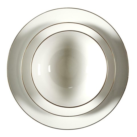 SERWIS OBIADOWY PORCELANOWY LUMINOSO, 12 ELEMENTÓW, 4 OSOBY, BIAŁO-ZŁOTY