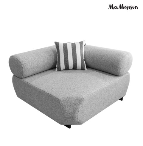 MaMaison sofa narożna ogrodowa ALEXANDER szara (poduszki i pokrowiec w zestawie)