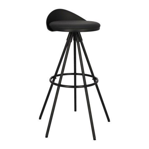 HOKER CZARNY VORTEX, LOFT, DO KUCHNI, WYSPY, STOŁEK BAROWY, EKOSKÓRA, 78 CM
