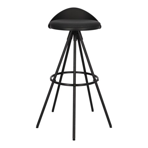 HOKER CZARNY VORTEX, LOFT, DO KUCHNI, WYSPY, STOŁEK BAROWY, EKOSKÓRA, 78 CM