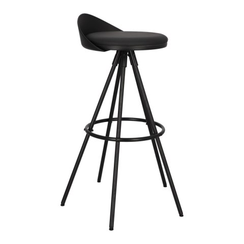 HOKER CZARNY VORTEX, LOFT, DO KUCHNI, WYSPY, STOŁEK BAROWY, EKOSKÓRA, 78 CM