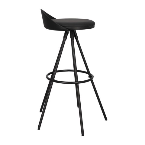 HOKER CZARNY VORTEX, LOFT, DO KUCHNI, WYSPY, STOŁEK BAROWY, EKOSKÓRA, 78 CM