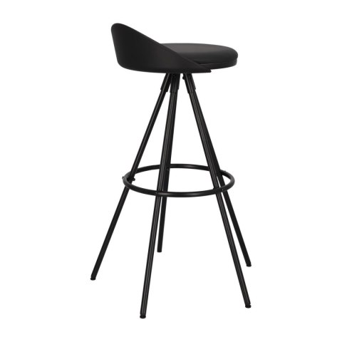HOKER CZARNY VORTEX, LOFT, DO KUCHNI, WYSPY, STOŁEK BAROWY, EKOSKÓRA, 78 CM
