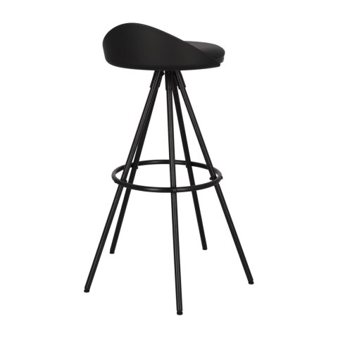 HOKER CZARNY VORTEX, LOFT, DO KUCHNI, WYSPY, STOŁEK BAROWY, EKOSKÓRA, 78 CM