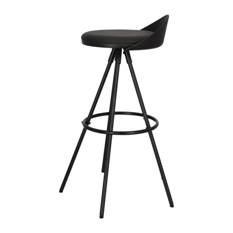 HOKER CZARNY VORTEX, LOFT, DO KUCHNI, WYSPY, STOŁEK BAROWY, EKOSKÓRA, 78 CM