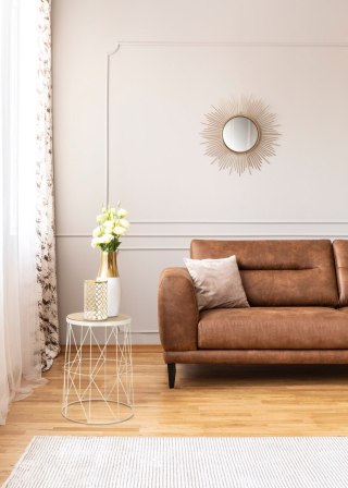 STOLIK KAWOWY OKRĄGŁY NORDIC, ŁAWA, DO SALONU, LOFT, CZARNY, DĄB, 28 CM