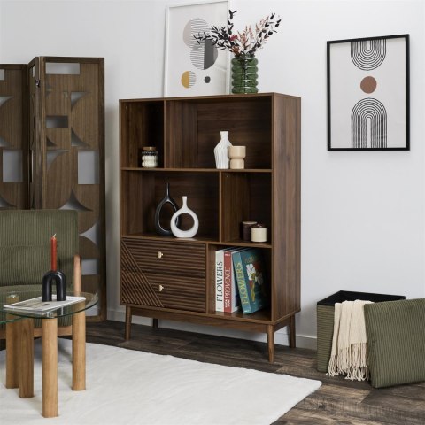 REGAŁ NA KSIĄŻKI NOCELLO, DO SALONU, BIUROWY, PÓŁKA, LOFT, OTWARTY, 100 CM