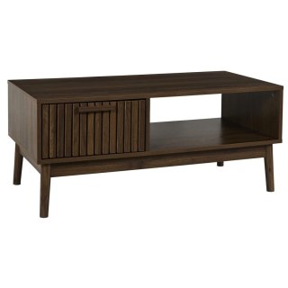 STOLIK KAWOWY ŁAWA BELLAGIO, DO SALONU, LOFT, Z SZUFLADĄ, 100 CM, ORZECH