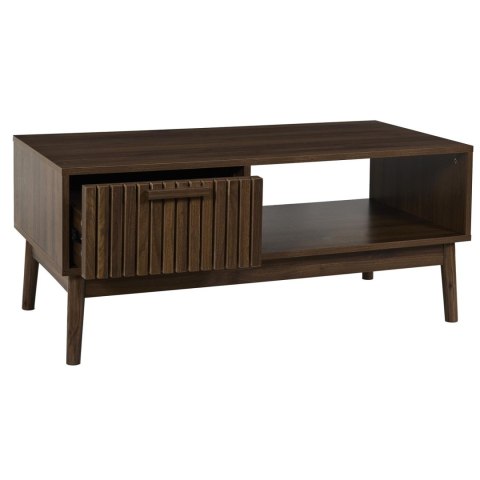STOLIK KAWOWY ŁAWA BELLAGIO, DO SALONU, LOFT, Z SZUFLADĄ, 100 CM, ORZECH