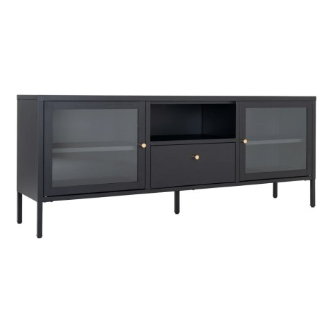 Szafka RTV Dalby czarna stojąca 160 cm loftowa do salonu ( Rozmiar: uniwersalny )