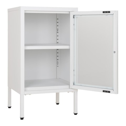 Szafka nocna Dalby biała z przeszklonym frontem nowoczesna 38 cm ( Rozmiar: uniwersalny )