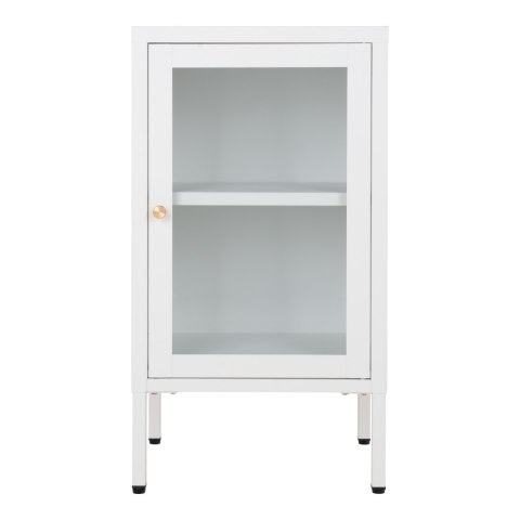 Szafka nocna Dalby biała z przeszklonym frontem nowoczesna 38 cm ( Rozmiar: uniwersalny )