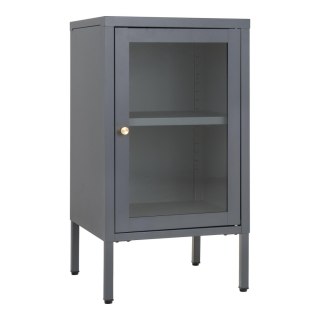 Szafka nocna Dalby szara metalowo-szklana loftowa 38 cm ( Rozmiar: uniwersalny )