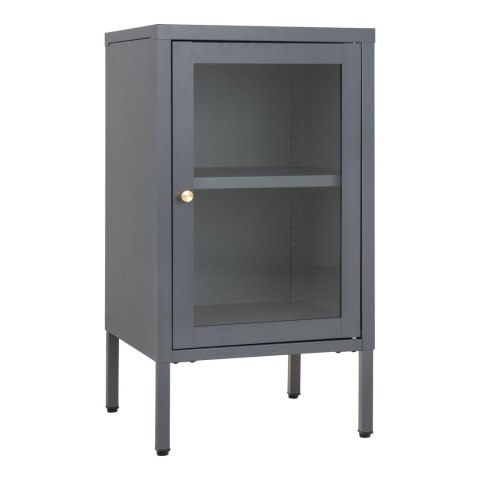 Szafka nocna Dalby szara metalowo-szklana loftowa 38 cm ( Rozmiar: uniwersalny )