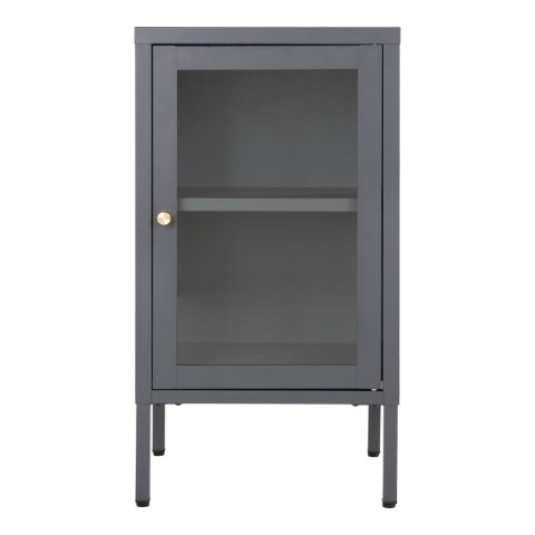 Szafka nocna Dalby szara metalowo-szklana loftowa 38 cm ( Rozmiar: uniwersalny )