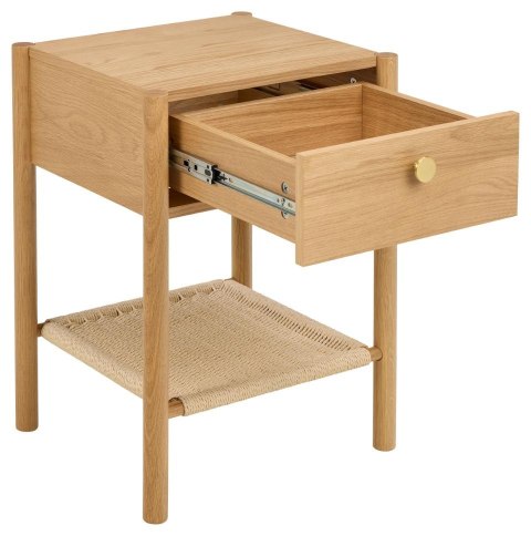 Szafka nocna Monfort dębowa z szufladą i półką boho 44 cm ( Rozmiar: uniwersalny )