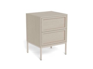 Szafka nocna do sypialni Palmdale szara z 2 szufladami 46 cm ( Rozmiar: uniwersalny )