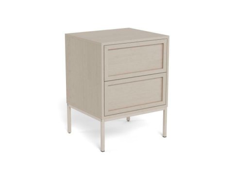 Szafka nocna do sypialni Palmdale szara z 2 szufladami 46 cm ( Rozmiar: uniwersalny )