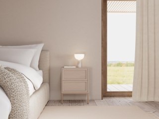 Szafka nocna do sypialni Palmdale szara z 2 szufladami 46 cm ( Rozmiar: uniwersalny )