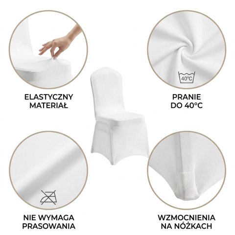 Zestaw 2 krzeseł bankietowych HERON czarny + 2 pokrowce WEDING białe