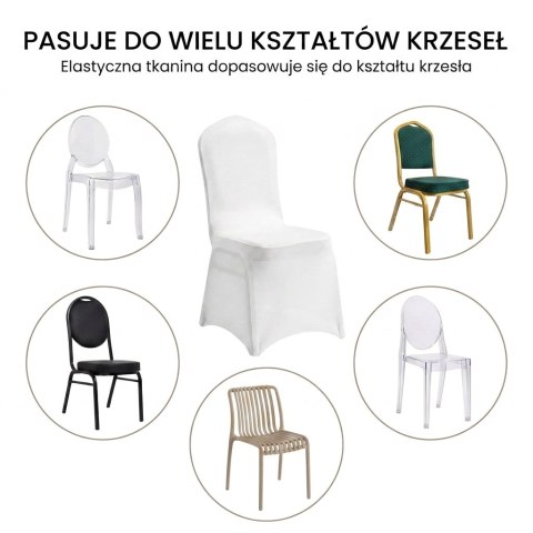 Zestaw 2 krzeseł bankietowych HERON czarny + 2 pokrowce WEDING białe