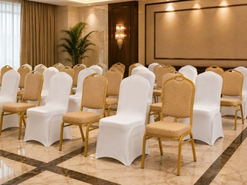 Zestaw 4 krzeseł bankietowych HERA + 4 pokrowce WEDING