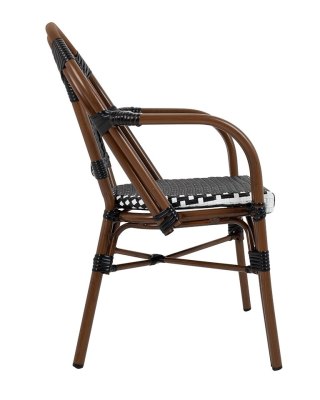 Zestaw 6 krzeseł ogrodowych CAFE PARIS ARM brązowy rattan