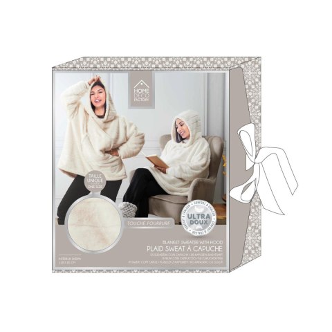 Bluza / snuddie z syntetycznego futerka biała ( Rozmiar: uniwersalny )