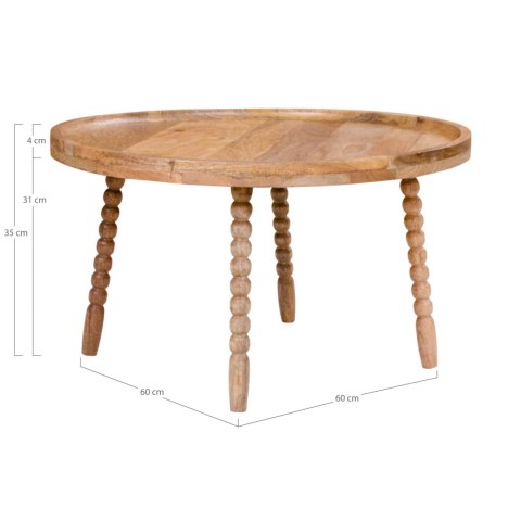Stolik kawowy Jammu 60cm mango naturalny ( Rozmiar: uniwersalny )
