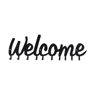 Wieszak ścienny Welcome czarny ( Rozmiar: uniwersalny )