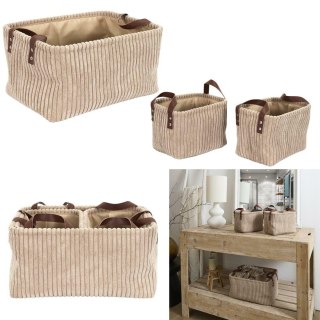 Zestaw 3 koszy Sztruks taupe ( Rozmiar: uniwersalny )
