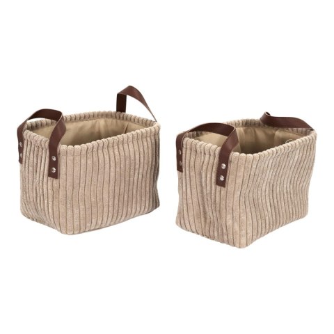 Zestaw 3 koszy Sztruks taupe ( Rozmiar: uniwersalny )