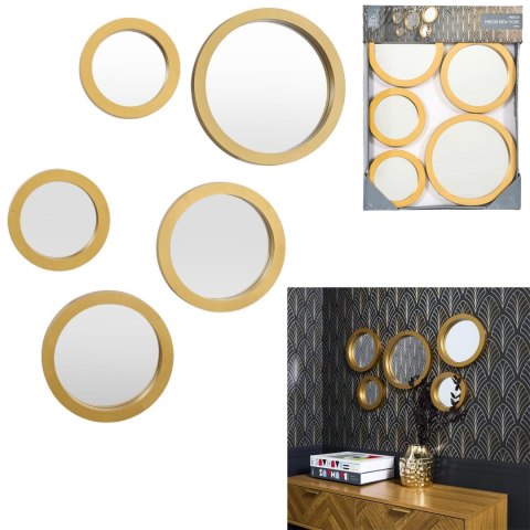 Zestaw 5 luster Gilded okragłe złote ( Rozmiar: uniwersalny )