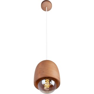 LAMPA WISZĄCA DREWNIANA VORMEN, OLCHA, NAD STÓŁ, SALON, JADALNIA, LOFT, LED